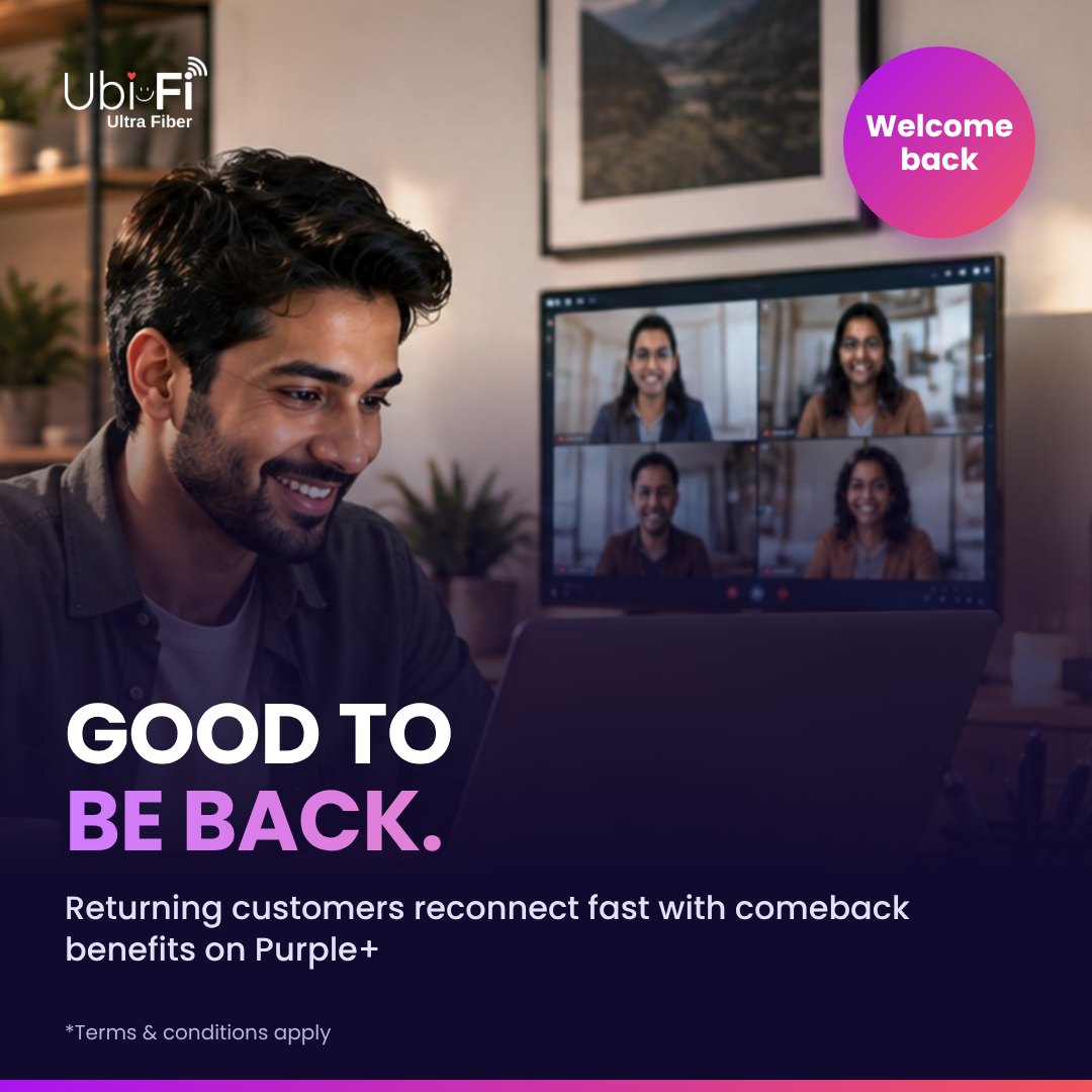 Good to be back — reconnect with UbiFi