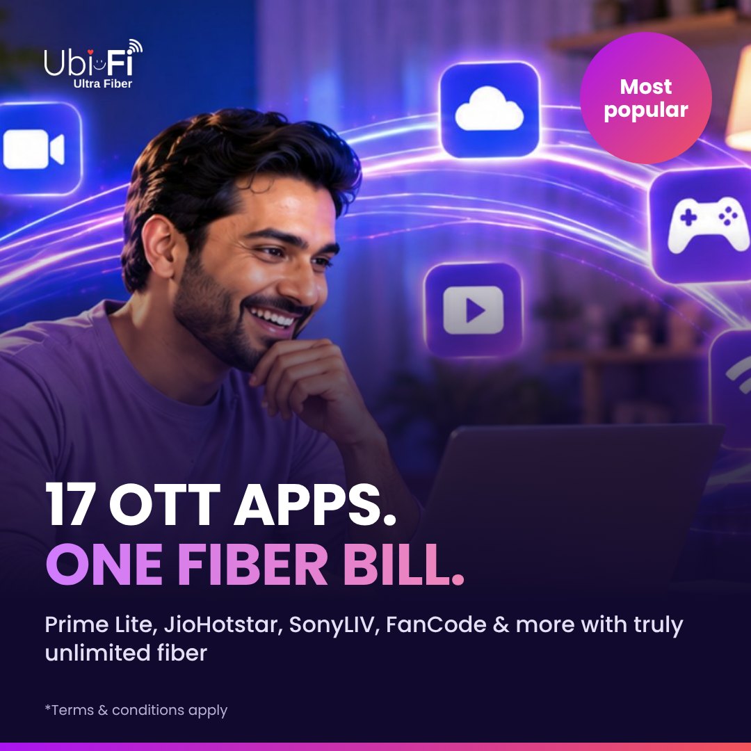 17 OTT apps with UbiFi Purple+