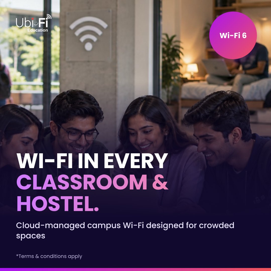 Wi-Fi in every classroom, lab and hostel